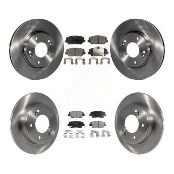 Front Rear Brake Rotors Semi-Metallic Pad Kit For Kia Forte LX Without 15" Factory Wheels K8F-103887