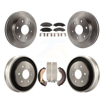 Front Rear Brake Rotor Semi-Metallic Pad Drum Kit For 07 GMC Sierra 1500 Disc rear brakes K8F-103911