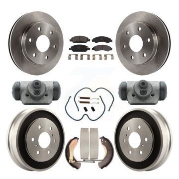 Front Rear Disc Brake Rotors Semi-Metallic Pads And Drum Kit (9Pc) For GMC Sierra 1500 K8F-103913