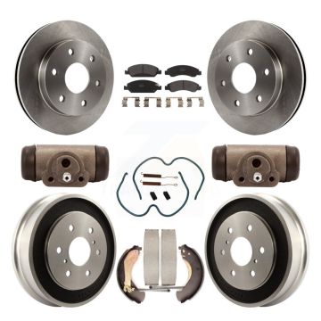 Front Rear Disc Brake Rotors Semi-Metallic Pads And Drum Kit (9Pc) For GMC Sierra 1500 K8F-103914
