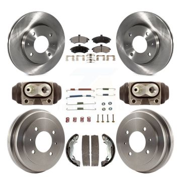 Front Rear Disc Brake Rotors Semi-Metallic Pads And Drum Kit (9Pc) For Hyundai Elantra K8F-103915
