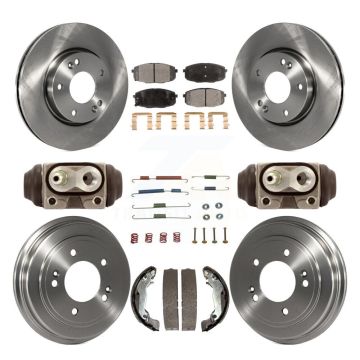 Front Rear Disc Brake Rotors Semi-Metallic Pads And Drum Kit (9Pc) For Hyundai Elantra K8F-103918