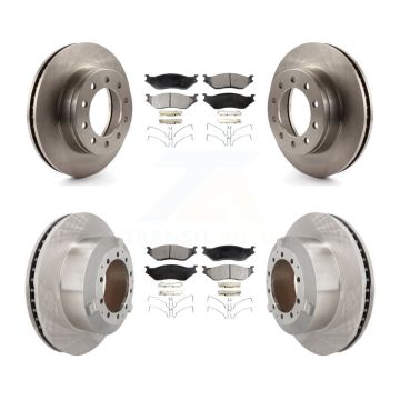 Front Rear Brake Rotors Semi-Metallic Pad Kit For Ford F-450 Super Duty F-550 CF500 CF600 K8F-103925