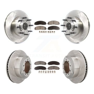 Front Rear Disc Brake Rotors And Semi-Metallic Pads Kit For Ford F-350 Super Duty K8F-103951