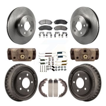 Front Rear Disc Brake Rotors Semi-Metallic Pads And Drum Kit (9Pc) For Mazda B4000 K8F-103997