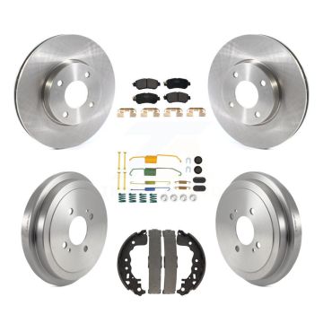 Front Rear Disc Brake Rotors Semi-Metallic Pads And Drum Kit (7Pc) For Nissan Kicks Versa K8F-103999