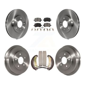 Front Rear Brake Rotors Semi-Metallic Pad & Drum Kit For 2009 Chevrolet HHR With 13-H7324 K8F-104000