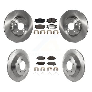 Front Rear Brake Rotors & Semi-Metallic Pad Kit For 20-22 Kia Soul 1.6L with Turbocharged K8F-104005