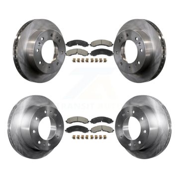 Front Rear Brake Rotor & Semi-Metallic Pad Kit For GMC Chevrolet Sierra 2500 HD Silverado K8F-104006