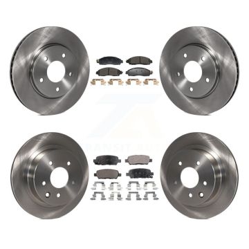 Front Rear Brake Rotors & Semi-Metallic Pad Kit For Nissan LEAF With Manual Parking K8F-104008