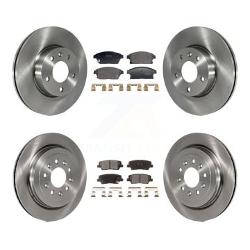 Front Rear Disc Brake Rotors And Semi-Metallic Pads Kit For Cadillac ATS K8F-104019