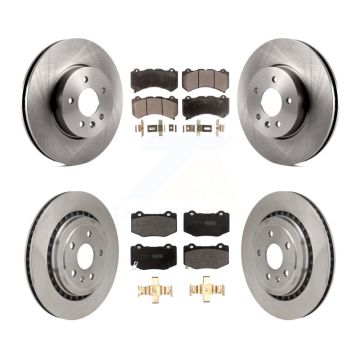 Front Rear Disc Brake Rotors And Semi-Metallic Pads Kit For Cadillac ATS V K8F-104020