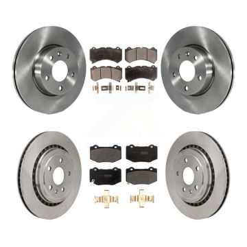 Front Rear Disc Brake Rotors And Semi-Metallic Pads Kit For 2017 Cadillac ATS V K8F-104021