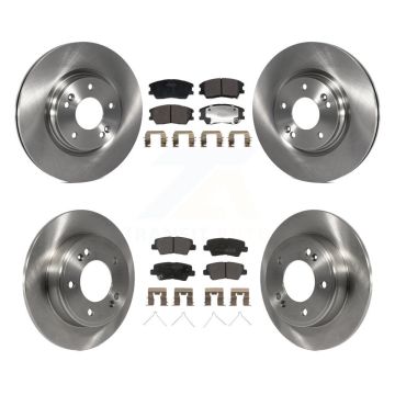 Front Rear Disc Brake Rotors And Semi-Metallic Pads Kit For Kia Soul K8F-104022