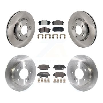 Front Rear Disc Brake Rotors And Semi-Metallic Pads Kit For Hyundai Elantra K8F-104027