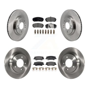 Front Rear Disc Brake Rotors And Semi-Metallic Pads Kit For Hyundai Sonata Kia K5 K8F-104029