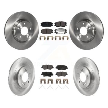 Front Rear Disc Brake Rotors And Semi-Metallic Pads Kit For 2020-2023 Kia Soul EV K8F-104033