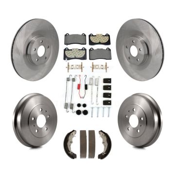 Front Rear Brake Rotors Semi-Metallic Pad Drum Kit (7Pc) For 2016 Ford Focus RS FMSI=1004 K8F-104102
