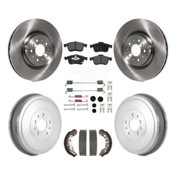Front Rear Brake Rotors Semi-Metallic Pad Drum Kit (7Pc) For 2015-2021 Ram ProMaster City K8F-104103