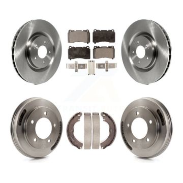 Front Rear Disc Brake Rotors Semi-Metallic Pads And Drum Kit For Mitsubishi Lancer K8F-104105