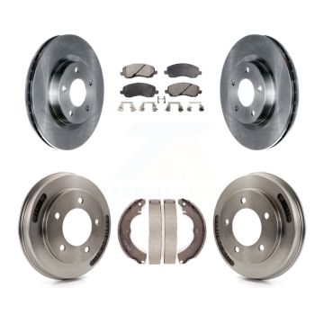 Front Rear Brake Rotor Semi-Metallic Pad And Drum Kit For 2008-2009 Mitsubishi Lancer GTS K8F-104106