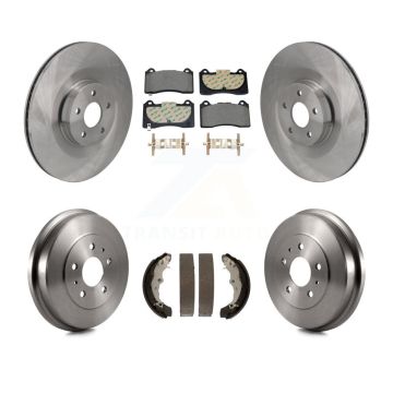 Front Rear Disc Brake Rotors Semi-Metallic Pads And Drum Kit For 2016-2018 Ford Focus RS K8F-104112