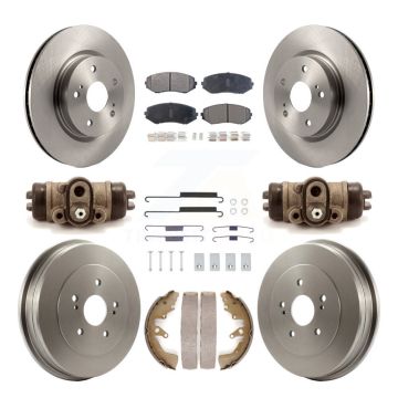 Front Rear Disc Brake Rotors Semi-Metallic Pad And Drum Kit (9Pc) For Suzuki Grand Vitara K8F-104115