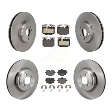 Front Rear Brake Rotors Semi-Metallic Pad Kit (6Pc) For BMW 530e xDrive 640i Gran Turismo K8F-104118