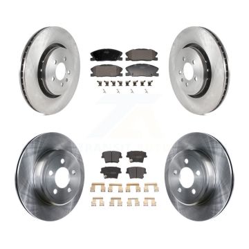 Front Rear Brake Rotors & Semi-Metallic Pad Kit For 2017-2018 Dodge Charger RWD with 5.7L K8F-104142