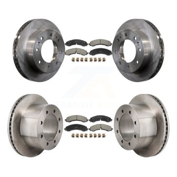 Front Rear Brake Rotor & Semi-Metallic Pad Kit For GMC Sierra 3500 HD Chevrolet Silverado K8F-104150