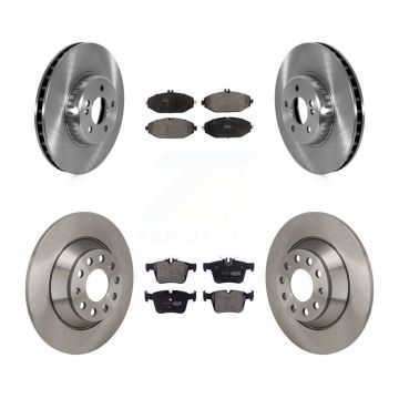 Front Rear Brake Rotor Semi-Metallic Pad Kit For Mercedes-Benz C300 Without Sport Package K8F-104174