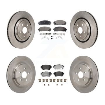 Front Rear Disc Brake Rotors And Semi-Metallic Pads Kit For 2020-2022 Toyota Highlander K8F-104189