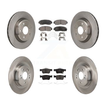 Front Rear Disc Brake Rotors And Semi-Metallic Pads Kit For 2021-2023 Acura TLX 2.0L K8F-104206