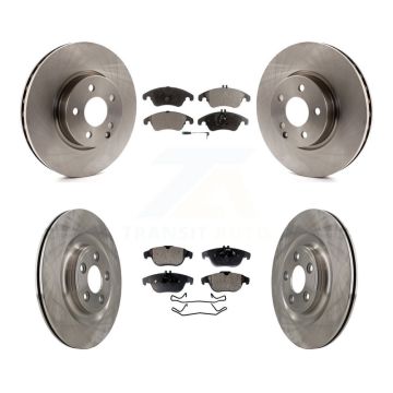 Front Rear Disc Brake Rotors And Semi-Metallic Pads Kit For Mercedes-Benz E400 K8F-104209