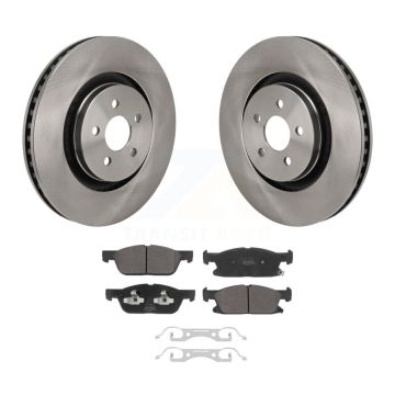 Front Brake Rotor Semi-Metallic Pad Kit For 2019-2024 Ford Edge With Red Painted Calipers K8F-104220