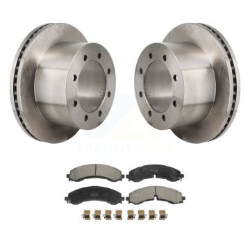 Rear Disc Brake Rotors & Semi-Metallic Pad Kit For GMC Sierra 3500 HD Chevrolet Silverado K8F-104308