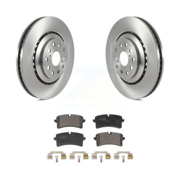 Rear Brake Rotors & Semi-Metallic Pad Kit For Audi S6 S7 S8 With Ceramic Composite Brakes K8F-104311