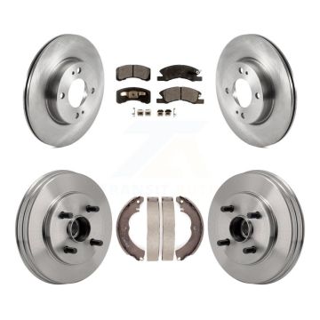 Front Rear Disc Brake Rotor Semi-Metallic Pad Drum Kit For 2017-2023 Mitsubishi Mirage G4 K8F-104340