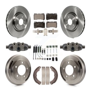 Front Rear Disc Brake Rotors Semi-Metallic Pads And Drum Kit (9Pc) For Mitsubishi Lancer K8F-104353