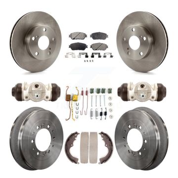 Front Rear Disc Brake Rotor Semi-Metallic Pad & Drum Kit (9Pc) For 2015 Toyota Tacoma 4WD K8F-104357