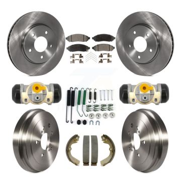 Front Rear Brake Rotor Semi-Metallic Pad & Drum Kit (9Pc) For Nissan NV200 Chevrolet City K8F-104365