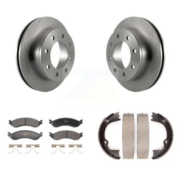 Rear Disc Rotors Semi-Metallic Pads Parking Shoes Kit For GMC Chevrolet Savana 2500 3500 K8F-104392