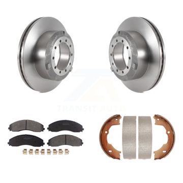 Rear Disc Rotors Semi-Metallic Pads And Parking Shoes Kit For Ford F-450 Super Duty F-550 K8F-104394