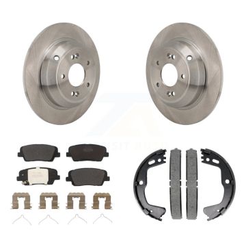 Rear Disc Rotors Semi-Metallic Pads & Parking Brake Shoes Kit For Kia Stinger Genesis G70 K8F-104398