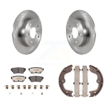 Rear Disc Rotors Semi-Metallic Pads And Parking Brake Shoes Kit For Nissan Altima K8F-104411