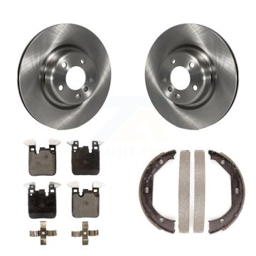 Rear Disc Rotors Semi-Metallic Pads Parking Brake Shoes Kit For BMW 328i 320i xDrive 428i K8F-104418