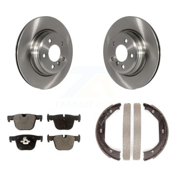 Rear Disc Rotors Semi-Metallic Pads Parking Shoes Kit For BMW 330i xDrive 328i 335i 428i K8F-104426