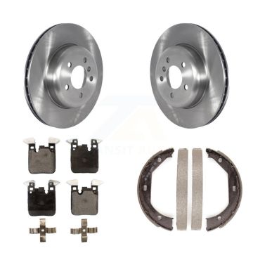 Rear Disc Rotors Semi-Metallic Pads Parking Shoes Kit For BMW 328i xDrive 330i 335i 428i K8F-104427