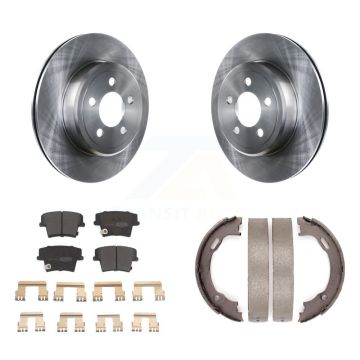 Rear Disc Rotors Semi-Metallic Pads And Parking Shoes Kit For Dodge Chrysler 300 Charger K8F-104443