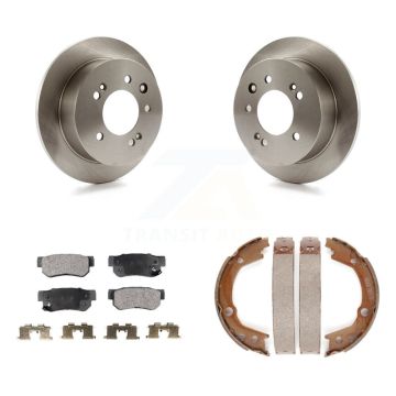 Rear Disc Rotors Semi-Metallic Pads And Parking Brake Shoes Kit For Hyundai Elantra K8F-104469